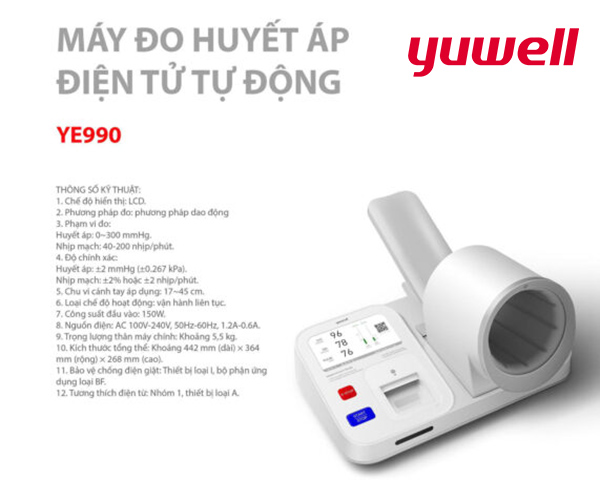 Máy Đo Huyết Áp Bắp Tay Yuwell YE990 2