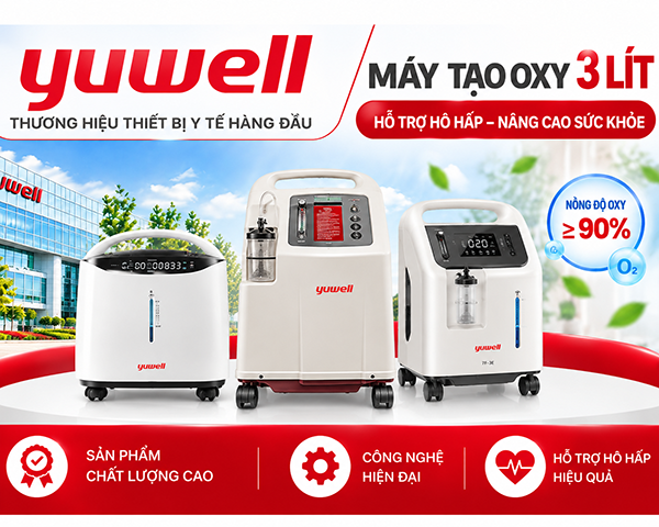 Máy Tạo Oxy 3 Lít Yuwell Chính Hãng
